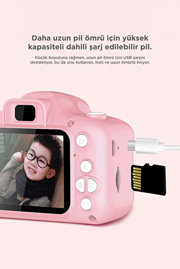 Mini Çocuk Dijital Fotoğraf ve Video Kamerası - 1080P HD Ekran